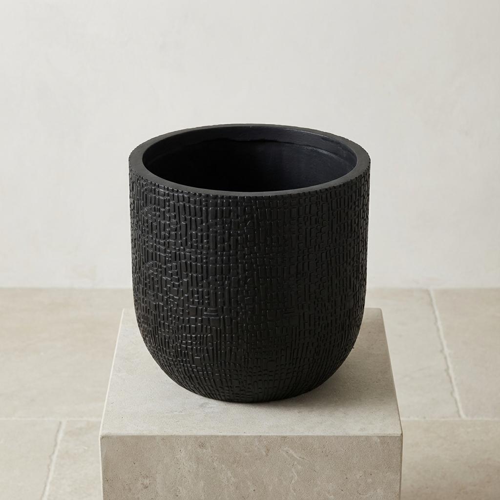Detailfoto van Capi Nature Skin bolvormige pot, antraciet, Ø14 cm, H13 cm