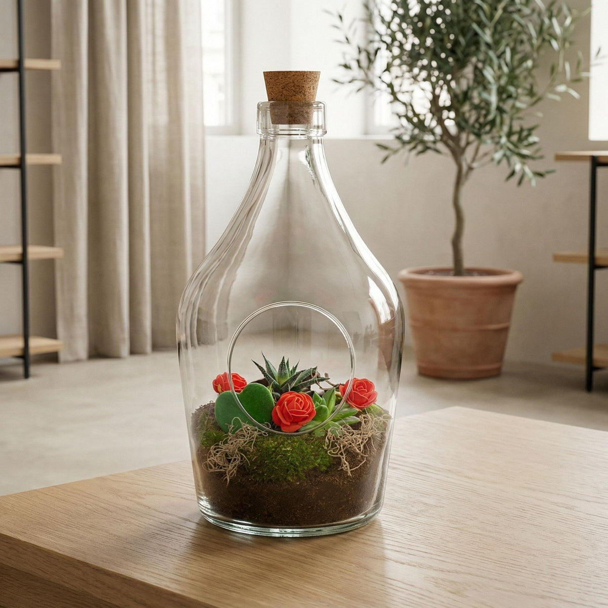 Love in a Bottle - DIY Open Planten terrarium, kenmerkend blad