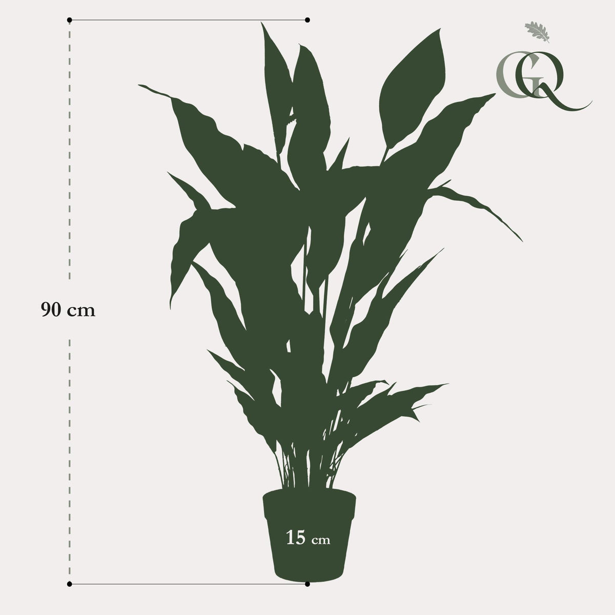 kunstplant - Spathiphyllum - Lepelplant, kenmerkend blad