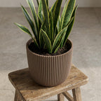 Productfoto van Capi Nature Groove pot, groefstructuur, warm taupe, Ø22 cm