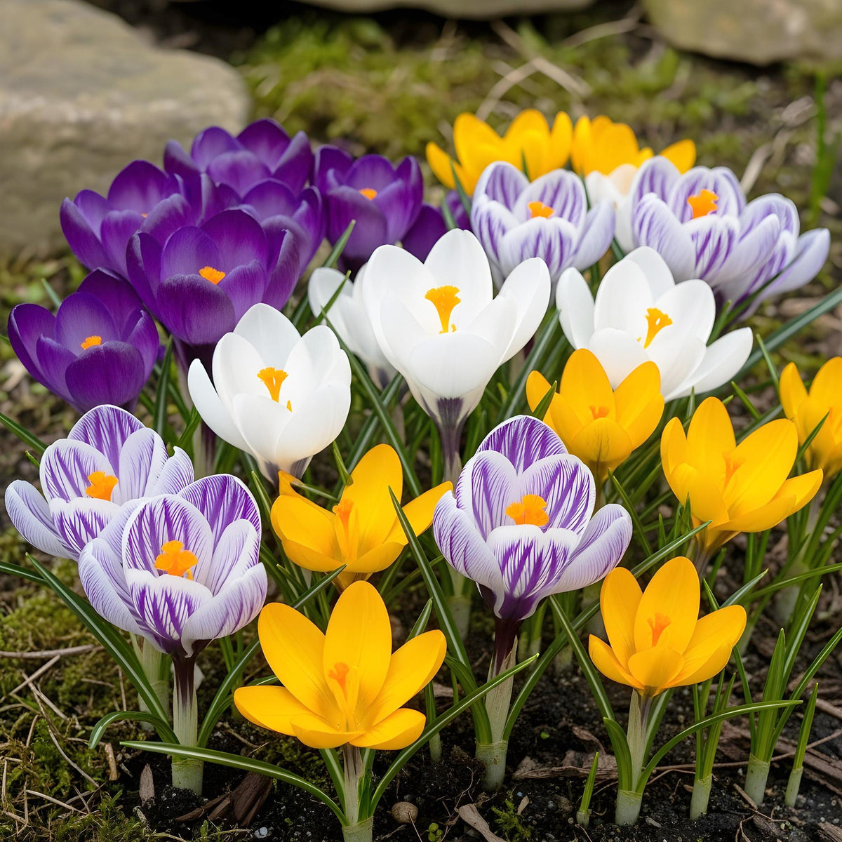 Crocus Large Flowering mix, kenmerkend blad