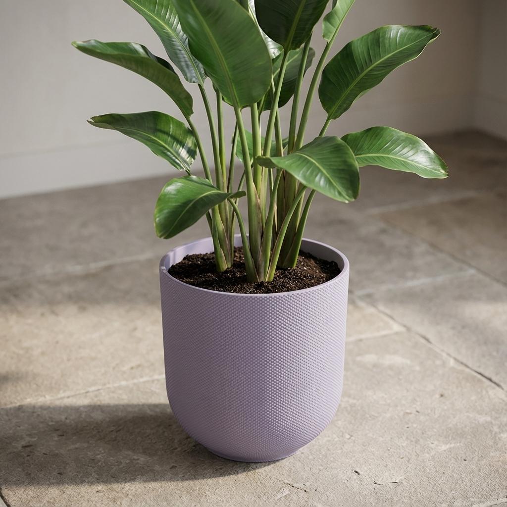 Detailfoto van Elho Jazz Round pot in Lavender Lilac, Ø14 cm