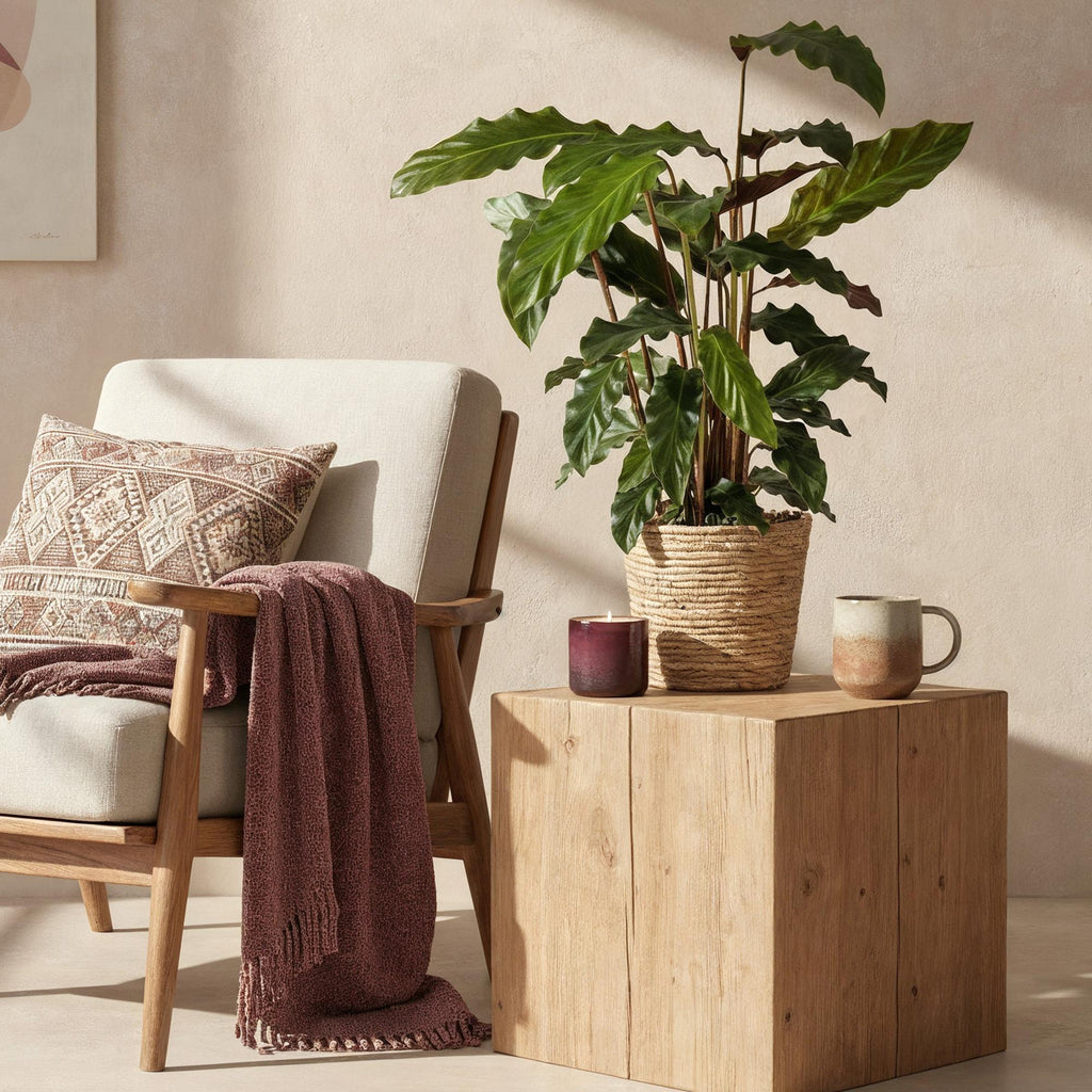 Calathea Rufibarba, 55-60 cm hoog, plant in pot