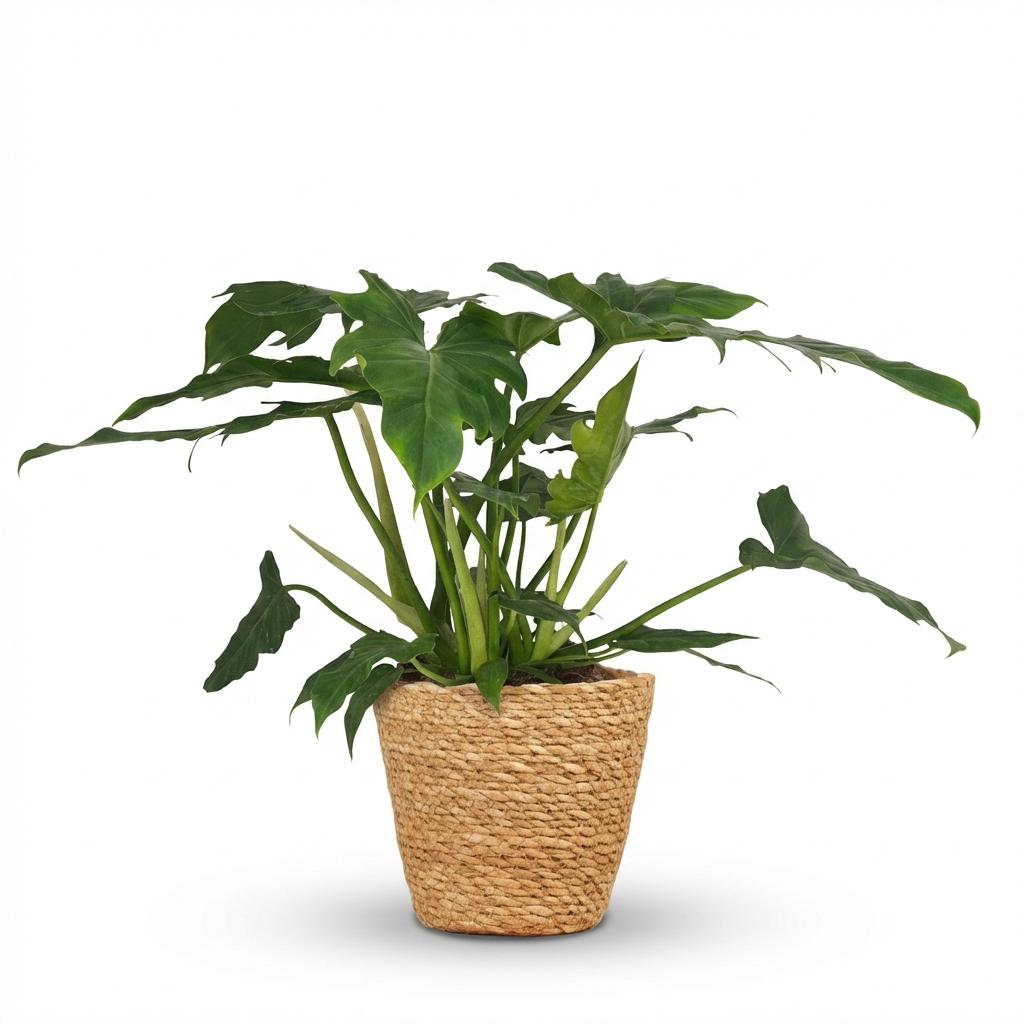 Philodendron Lacerum met Mand, detail van het blad