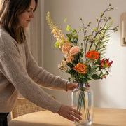 Kunstbloemen boeket Amber Peach, levensecht, 12 stelen