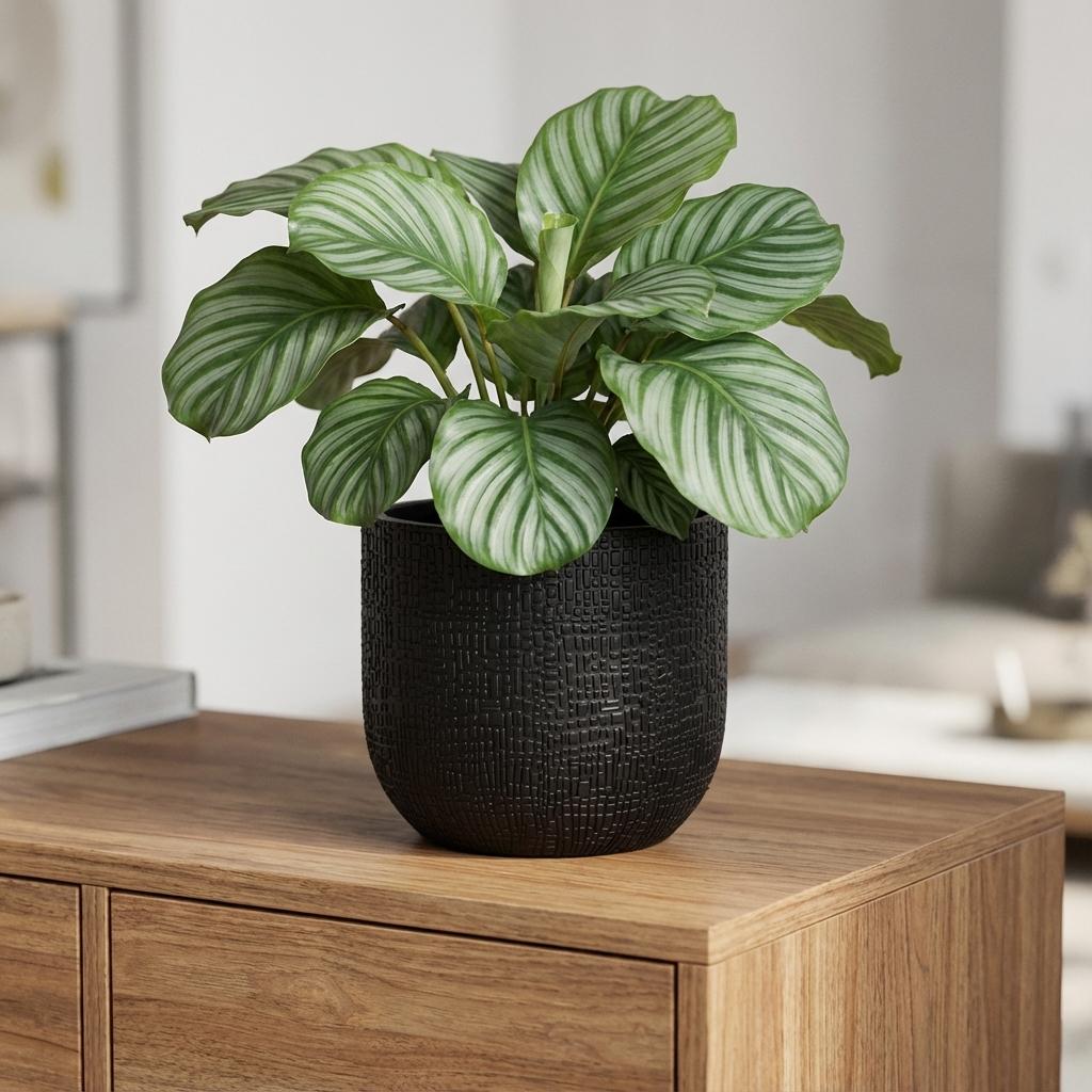 Detailfoto van Capi Nature Skin bolvormige pot, antraciet, Ø14 cm, H13 cm