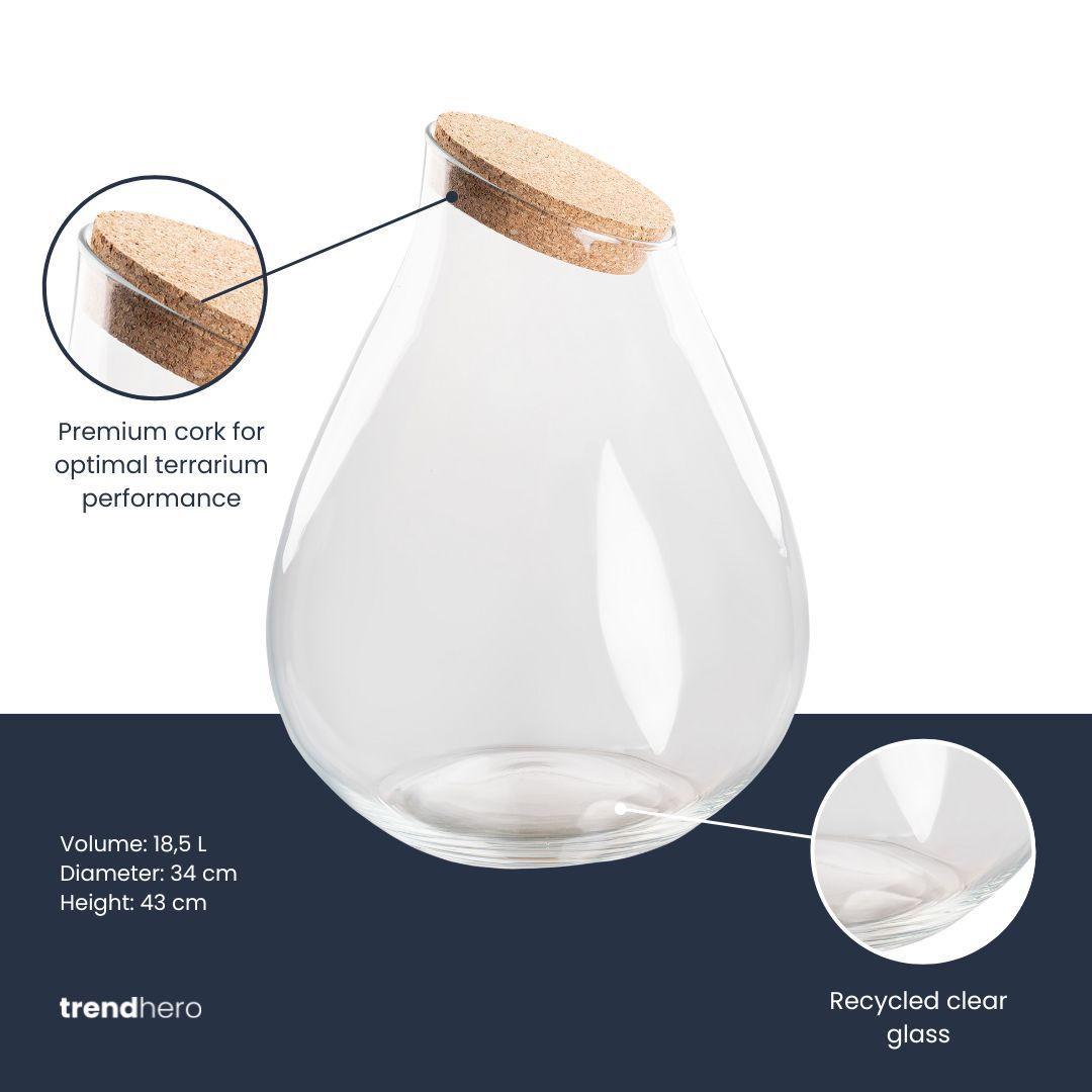 Terrarium fles met kurk - Drop XXL, detail van het blad