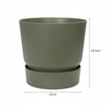 Elho Greenville ronde pot, mat leaf green, Ø20 cm, detail van het blad