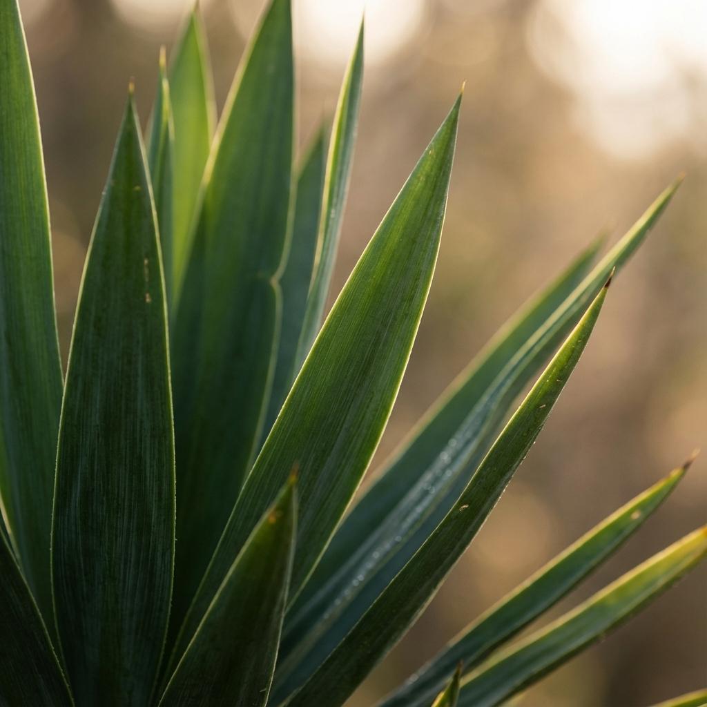 Yucca Elephantipes met witte pot, kenmerkend blad