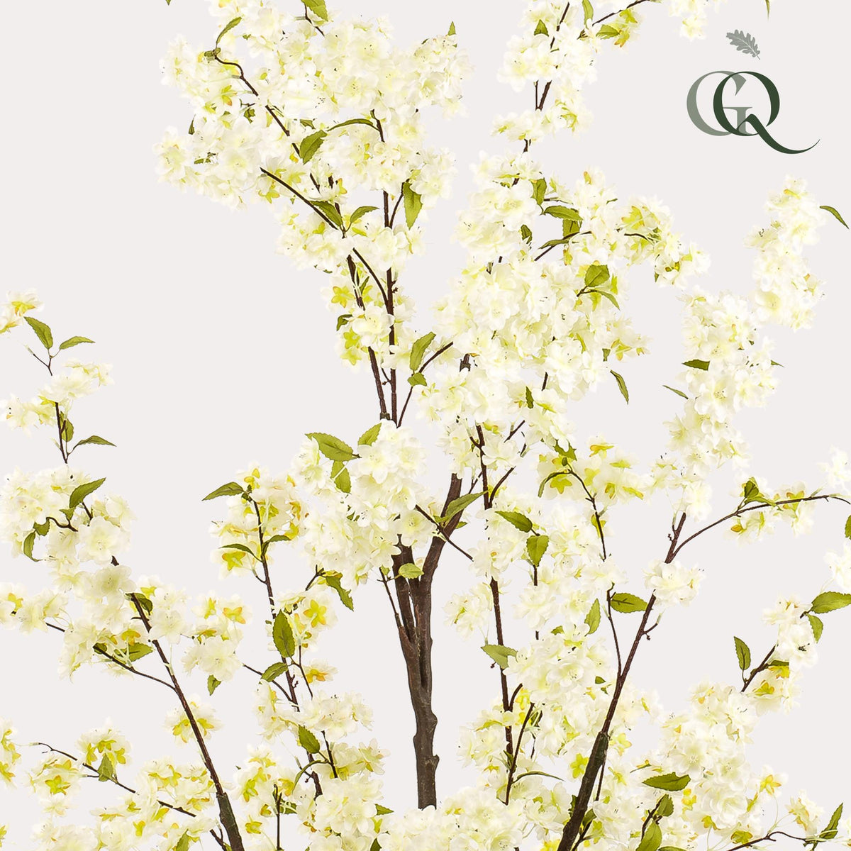 Kunstplant - Prunus - Kersenbloesem - Wit, detail van het blad