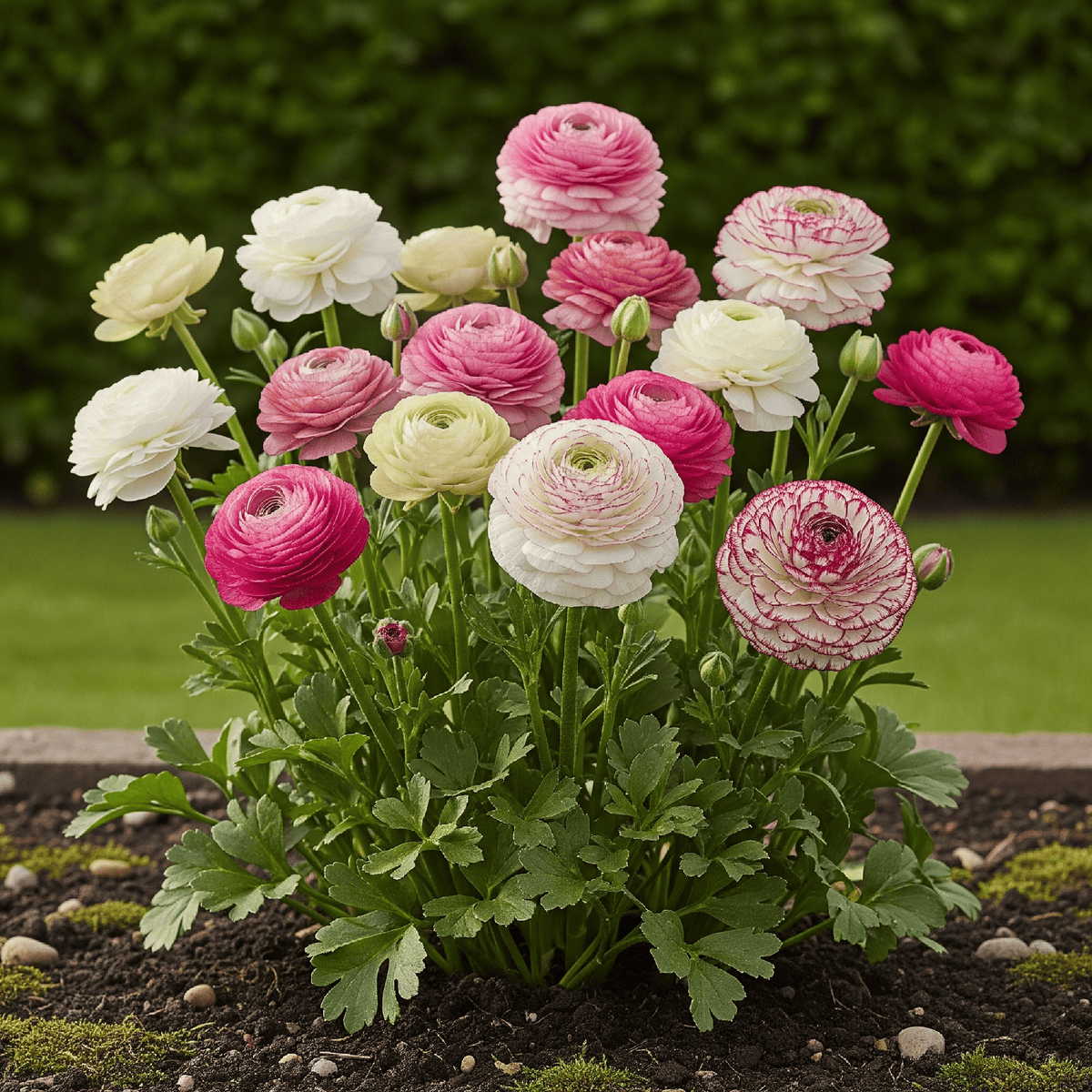 Ranunculus Pastel Mix, detail van het blad