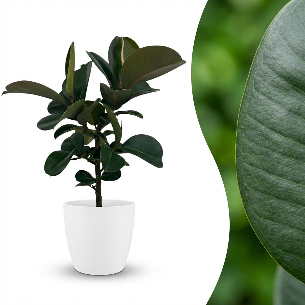 Rubberplant (Ficus Elastica Cloe), kenmerkend blad