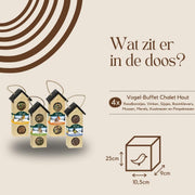 Vogelbuffet | Vogelvoer Vogelhuisje Mix Set van 4 | 4x 200gr