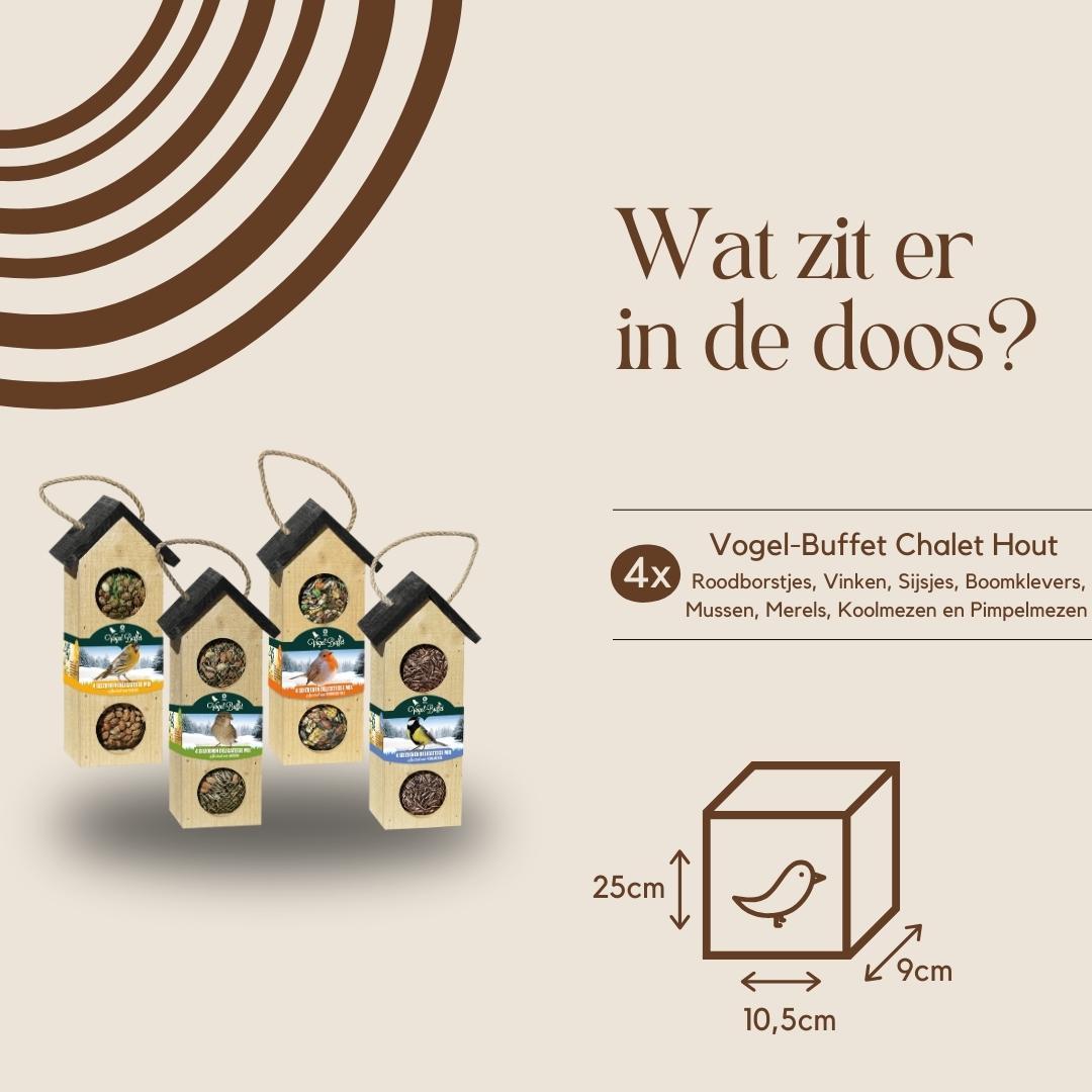Detailfoto van Vogelbuffet | Vogelvoer Vogelhuisje Mix Set van 4 | 4x 200gr