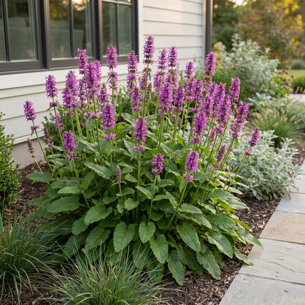 Stachys mon. Hummelo - Ezeloor - Paars, plant in pot