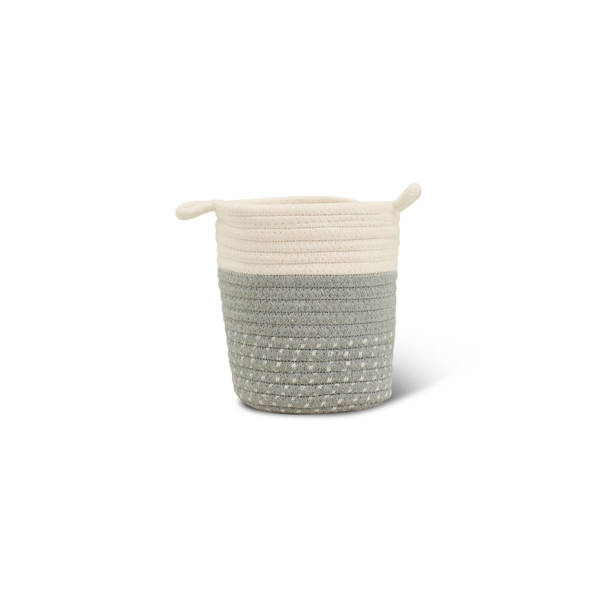 Mand Borneo, handgeweven grijze plantenmand, Ø14 cm, plant in pot