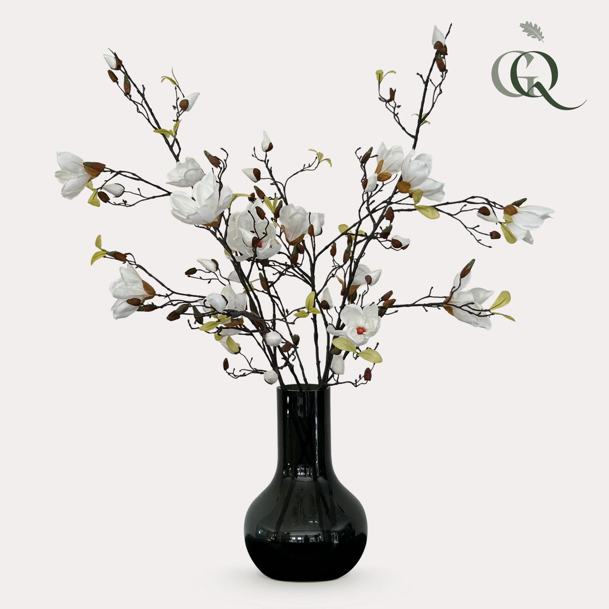 Kunstbloemen Solo - Crème - Magnolia Branches - x 4, kenmerkend blad