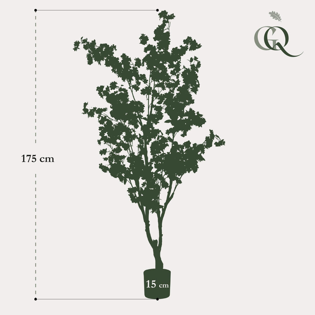 Kunstplant - Prunus - Kersenbloesem - Roze, groeiwijze van de plant