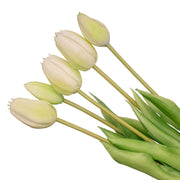 Kunsttulpen boeket Real Touch, wit-groen, 42 cm, 10 stuks