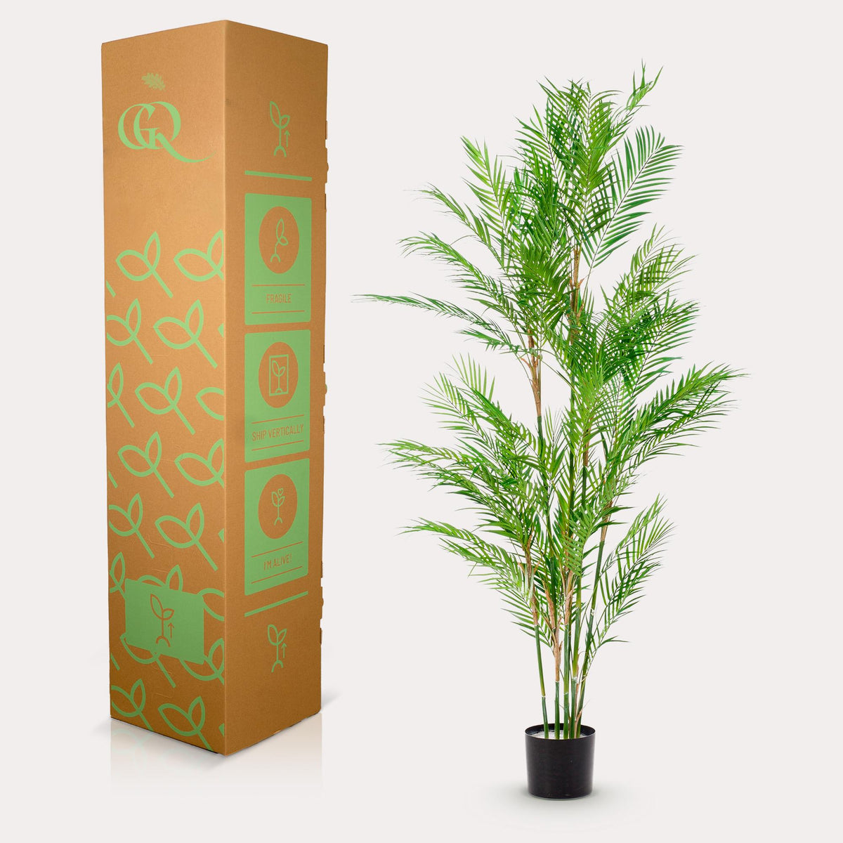 Kunstplant Chamaedorea elegans, bergpalm, 180 cm, groeiwijze van de plant
