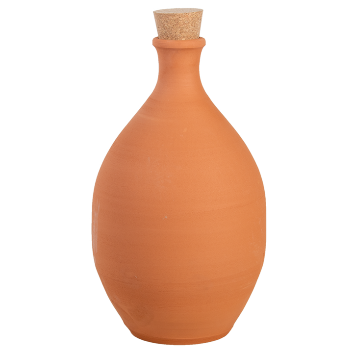 Olla L, terracotta irrigatiepot met kurk, 18,6x18,6x32 cm