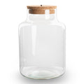 Terrarium fles met verlichting - Little Milky, plant in pot