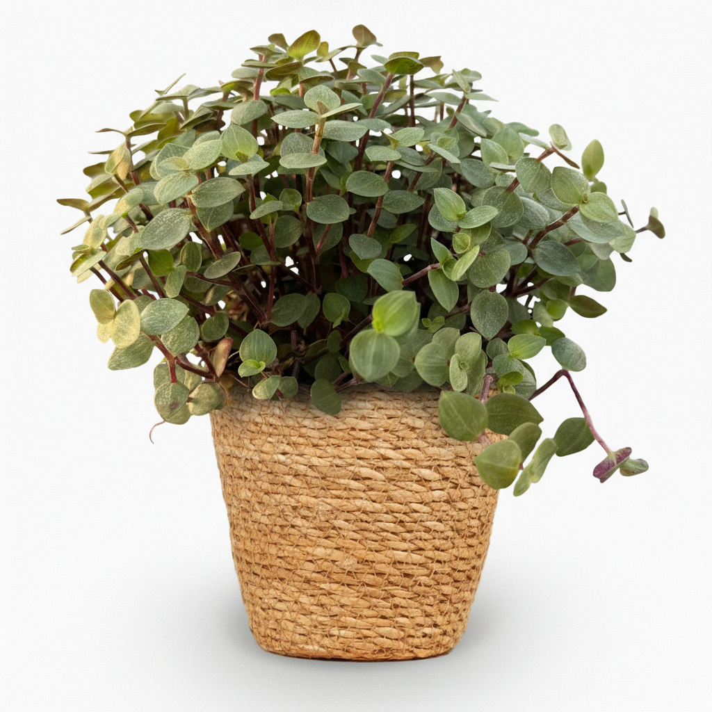 Calissia repens met mand, kenmerkend blad