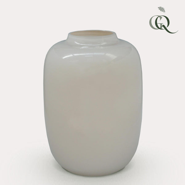 Vaas Artic Ivory van glas, maat M, H35 x B25 cm