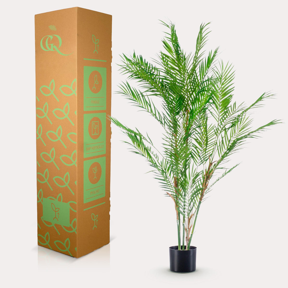 Kunstplant Chamaedorea elegans, bergpalm, 120 cm, groeiwijze van de plant