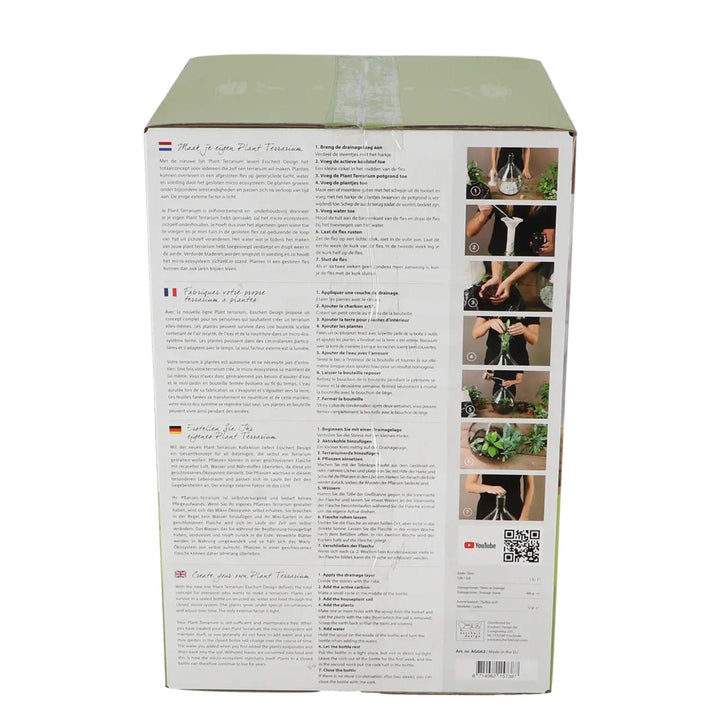 DIY terrarium set 5 liter, gesloten ecosysteem, geschenkdoos