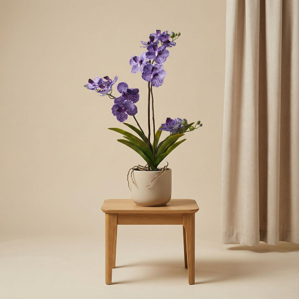 Orchidee Vanda kunstplant, groene bladeren