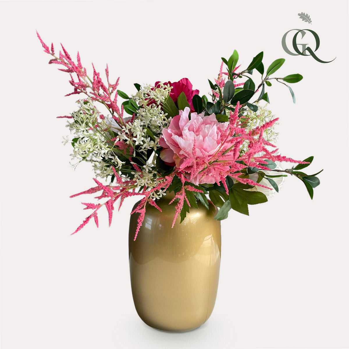 Kunstbloemen - Boeket L - Shiny Pink, detail van het blad