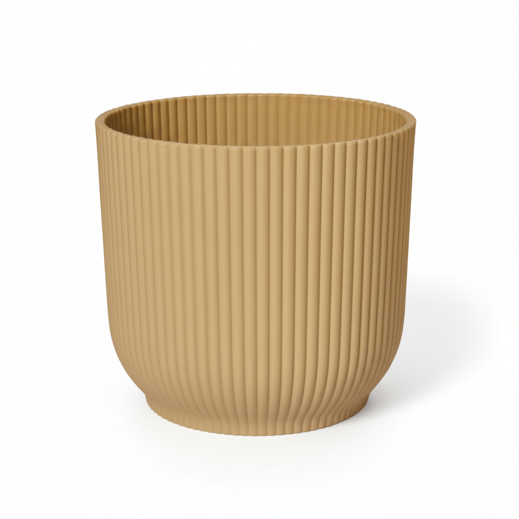 Elho Vibes Fold bloempot met ribbels, geel, Ø18 cm, groeiwijze van de plant