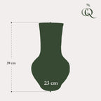 Aardewerk vaas Boa in groen, maat M, H39 x B23 cm, kenmerkend blad