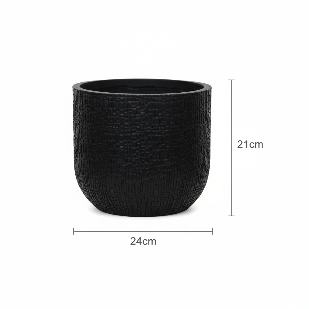 Detailfoto van Capi Nature Skin bolvormige pot, antraciet, Ø24 cm, H21 cm