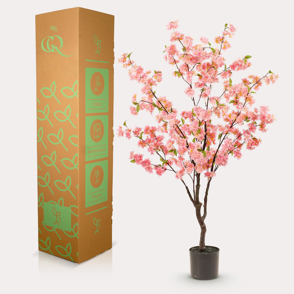 Kunstplant - Prunus - Kersenbloesem - Roze, groeiwijze van de plant