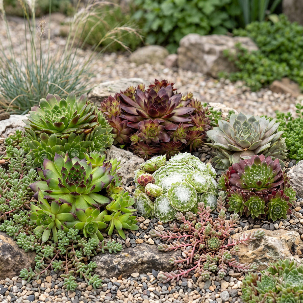 Sempervivum Big Sam, 12 cm hoog, groene bladeren