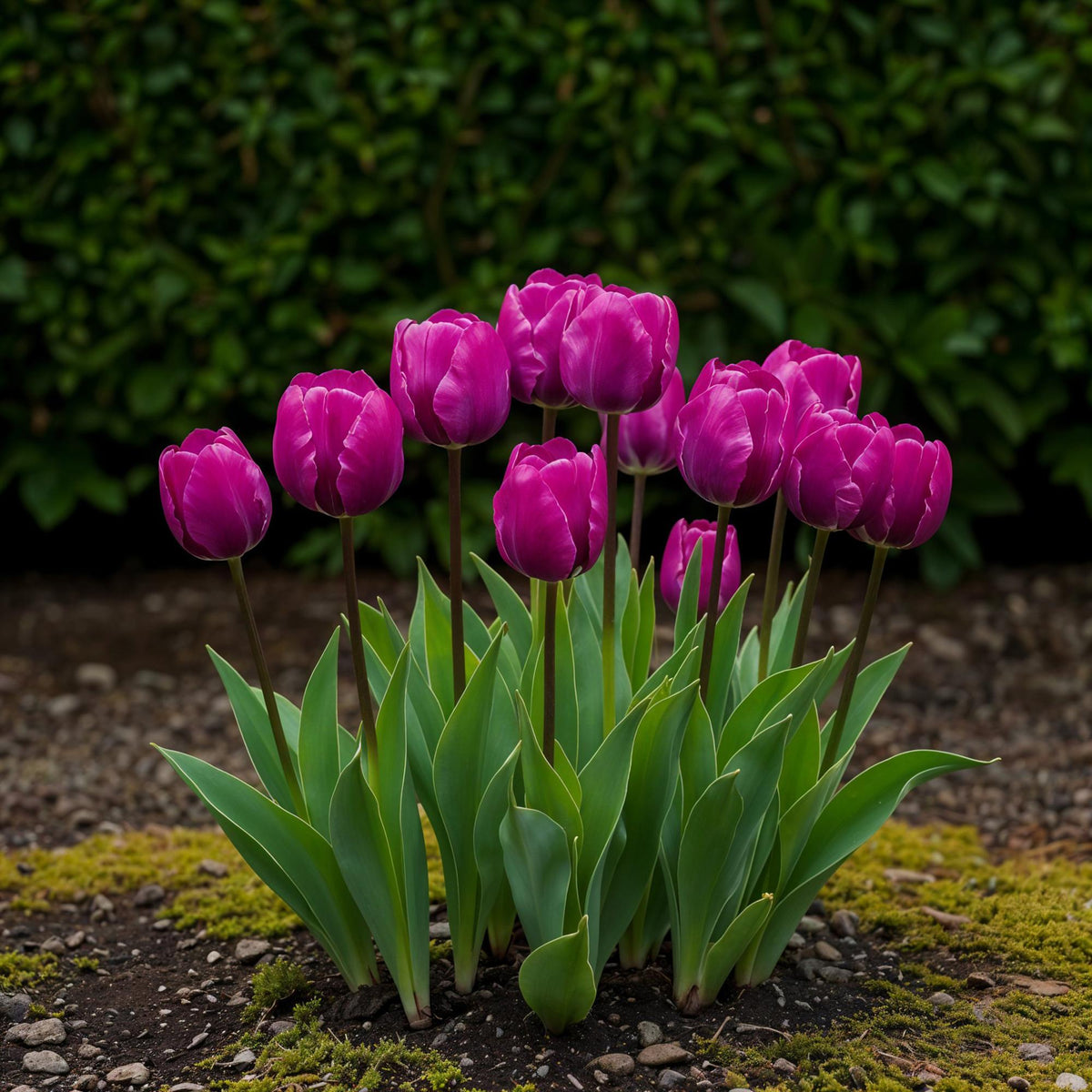 Tulp Triumph Purple, kenmerkend blad