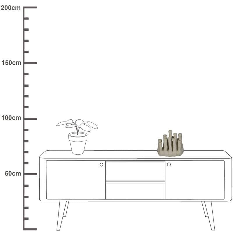 Bloemenhouder XL koraal, ecru meertuitenvaas van keramiek, kenmerkend blad