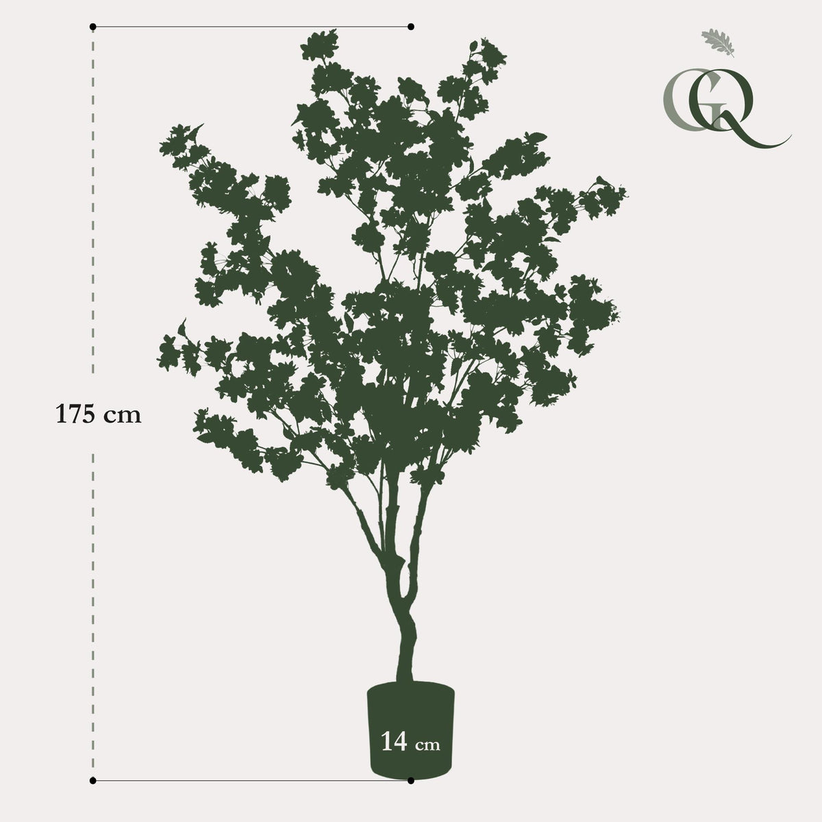 Kunstplant - Prunus - Kersenbloesem - Roze, kenmerkend blad