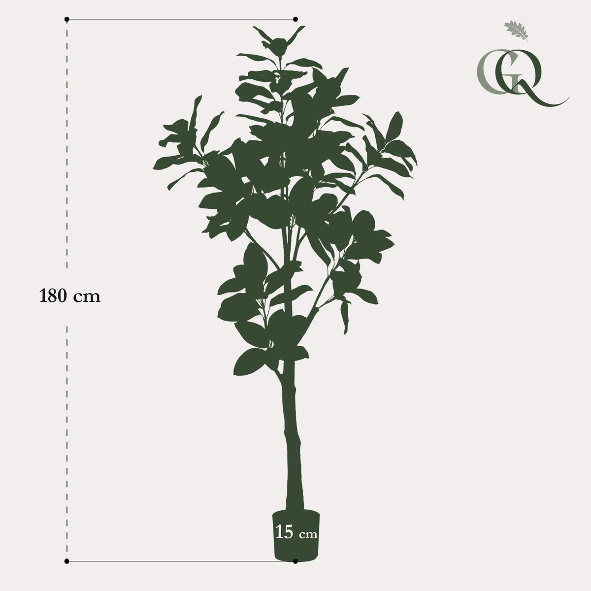 Kunstplant - Magnolia Grandiflora, groene bladeren