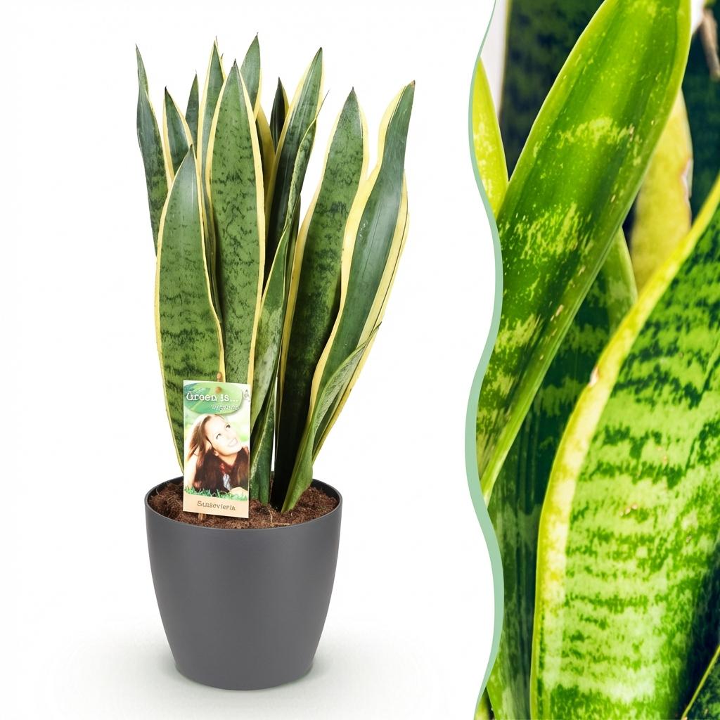 Sansevieria Laurentii, detail van het blad