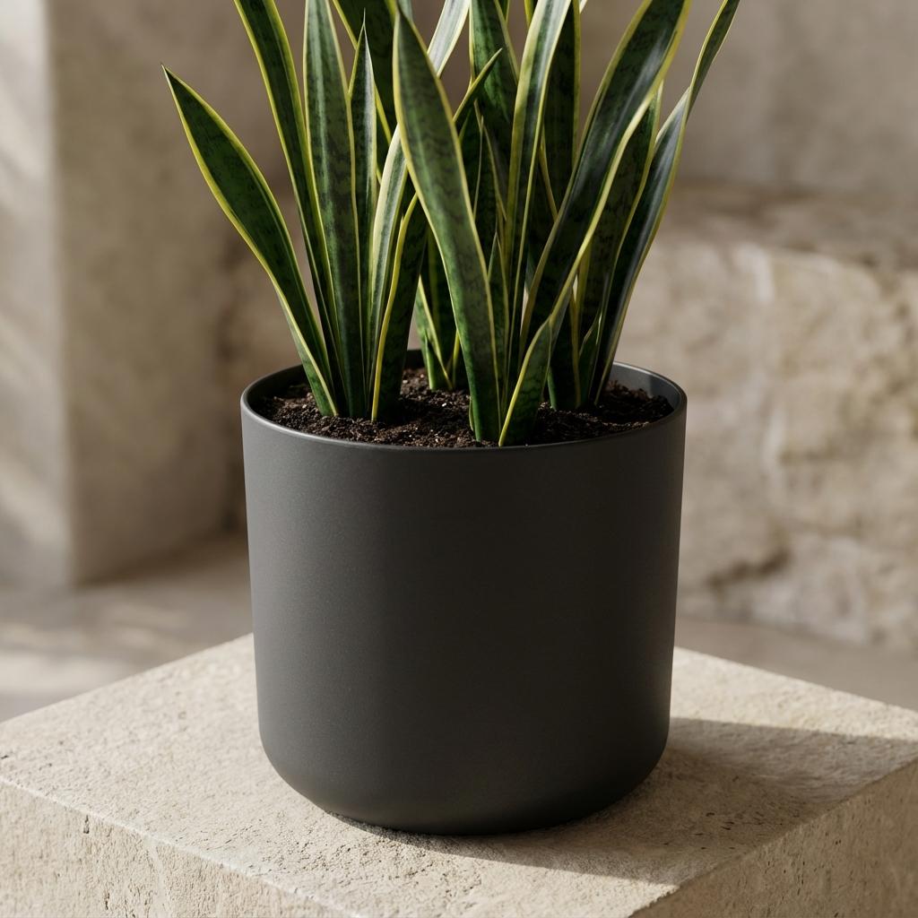 Elho b.for soft bloempot, antraciet, mat fluweelzacht, 18 cm, plant in pot