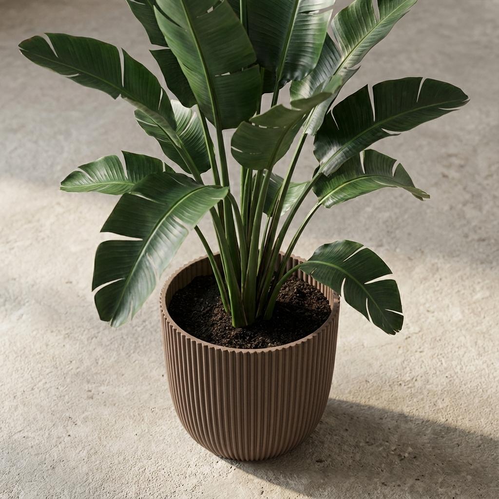 Productfoto van Capi Nature Groove pot, groefstructuur, warm taupe, Ø25 cm