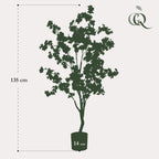 Kunstplant - Prunus - Kersenbloesem - Wit, kenmerkend blad
