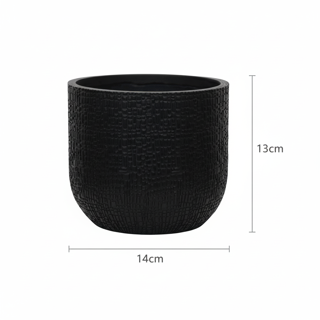 Detailfoto van Capi Nature Skin bolvormige pot, antraciet, Ø14 cm, H13 cm