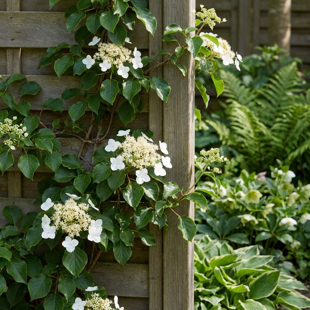 Klimhortensia Hydrangea anomala petiolaris, groene bladeren