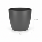 Elho Brussels ronde bloempot, antraciet, Ø25 cm, plant in pot