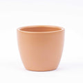Pot Boule Toscana, keramiek in mat terracottabruin, plant in pot