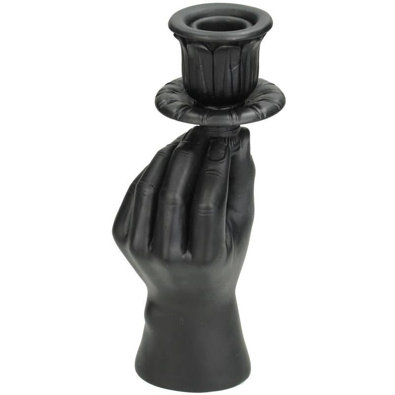 Kandelaar - Hand zwart, plant in pot